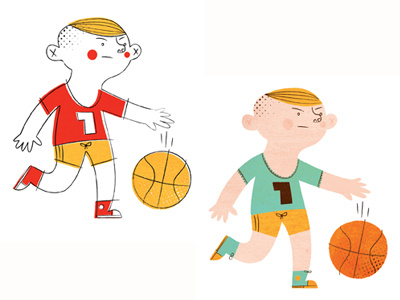 Dribble basketball illustration kid magazine spot workout