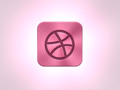 Dribbble iOS Icon aluminum app brushed dribbble glow icon ios radial