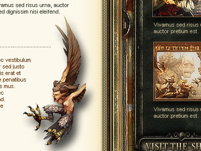 Fantasy website - character screen character fantasy website