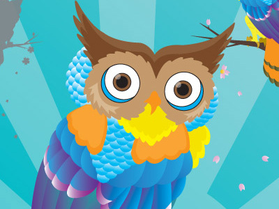 Owl freelance graphic design illustration illustrator cs5 organic spring