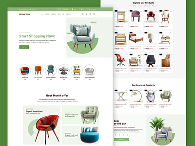 Online Furniture Store eCommerce Website UI Design business cms design ecommerce furniture graphic design multi online store ui ux vendor website