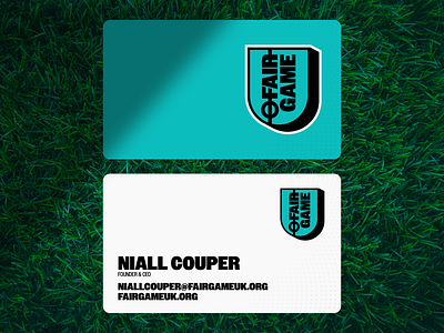 Fair Game Business Card business card design charity logo football badge football crest football logo logo design non profit logo politics logo simple business card sports badge sports business card sports logo