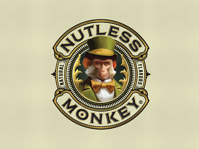 Nutless Monkey bottle bourbon distillery emblem gin gold foil graphic design illustration kentucky label design luxury monkey packaging rum spirits vintage vodka whiskey