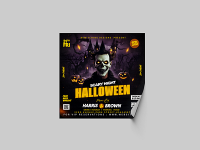 Halloween Party Flyer design flyer flyer design graphic design halloween poster poster design scary flyer