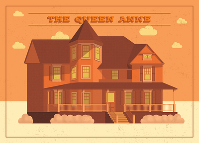 The Queen Anne - House Illustrations architecture design graphic design house illustration