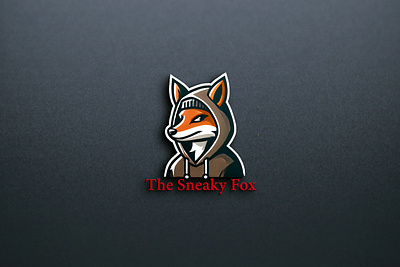 THE SNEAKY FOX LOGO animal logo black wall mockup graphic design high resolution mockup hoodie logo logo minimalist logo psd mockup sneaky fox vector art design