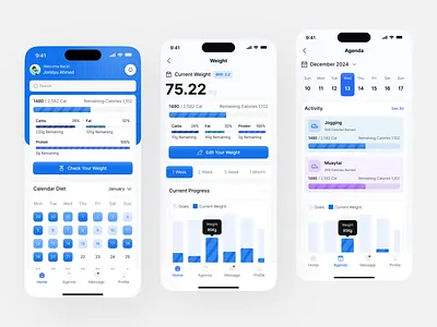 Dieting Mobile App app chart clean design diet fireart progress ui ux