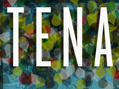 Work In Progress 2 blue drop shadow drops knockout multi colours noise tenacity yellow