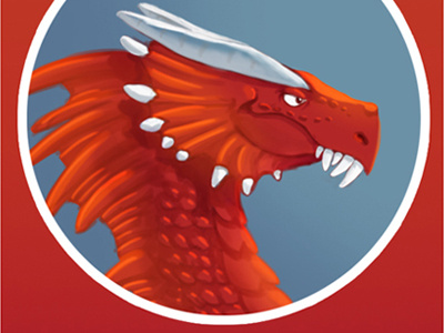 Bucky the Red Dragon dragon illustration