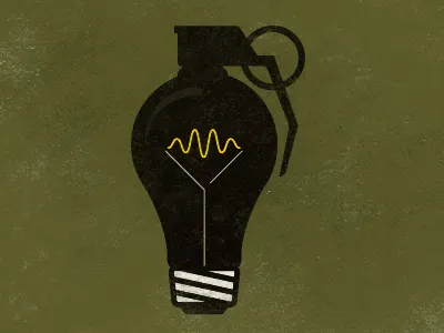 Boom boom grenade lightbulb logo texture