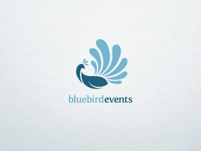 Blue Bird Events Logo bird blue brand identity illustrative logo peacock