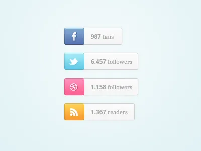 Social Buttons - PSD Freebie buttons freebie social wpscientist
