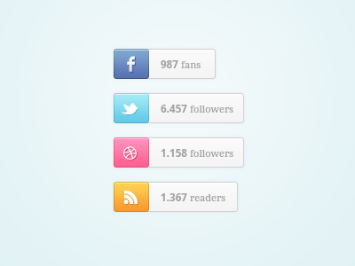 Social Buttons - PSD Freebie buttons freebie social wpscientist