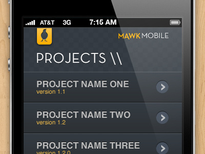 MawkMobile App Projects Screen app iphone mawkmobile ui