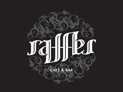 Raffles Cafe - Ambigram ambigram cafe logo type typography