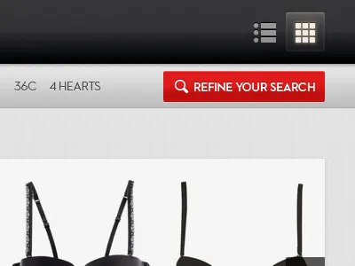 Bra Finder bra finder refine results search ui view