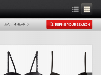 Bra Finder bra finder refine results search ui view