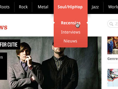 Genre menu a:hover menu music navigation red subnavigation