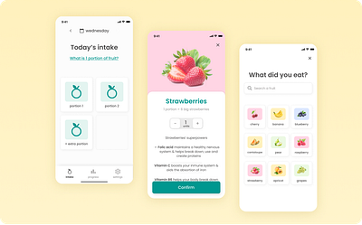 EatFruit App app health lifestyle product design ui ux