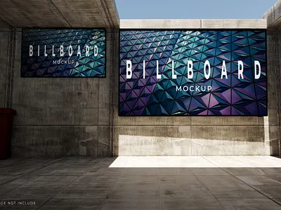 Billboard Rendered 3D blender for mock up branding product ui