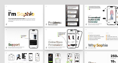 Pitch Deck - Sophie app branding design mobile pitch deck presentation style ui ux