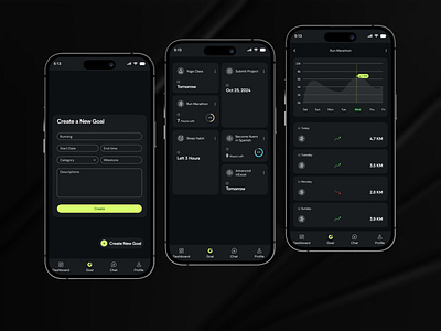 Goal Management and Sharing App-Create Goal & Goal Details app design best application best mobile app ui design dark mode app design food voucher app goal management app goal sharing app human centered design mobile app design mockup product design productivity app ui ui animation ui design ui ux design user experience user interface ux design