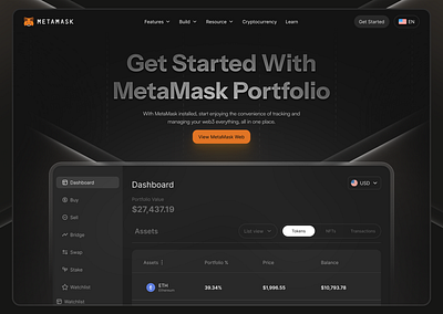 MetaMask | Hero Concept | Figma | Redesign ai airdrop crypto forex framer hero section rooster wallet web 3 web 3 wallet web 3.0 web wallet