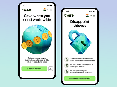 WISE Financial App Effective UI/UX Design clean design color palette customer trust data security financial app financial safety global transfers international payments intuitive ux microinteractions minimalist style mobile banking mobile interface modern design responsive design service transparency uiux design user friendly design user interface visual communication