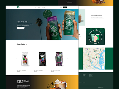 Starbucks Redesign branding cleandesign dribbbleshots ecommercedesign landing page modernui starbucks ui ux webdesign