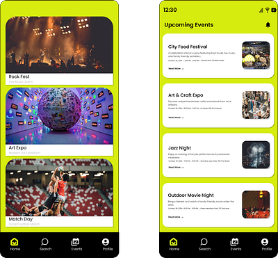 Event page ui