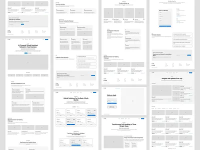 B2B SaaS Website Wireframe about ai b2b contact design feature fi flat hi home modern pages pricing saas section tech ui ux web wireframe