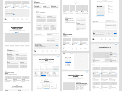 B2B SaaS Website Wireframe about ai b2b contact design feature fi flat hi home modern pages pricing saas section tech ui ux web wireframe