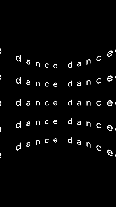 Dance Type exploration 2d animation black branding dance debut motion motion graphics ui white