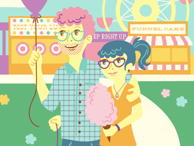 Carnival Dream Date carnival circus complete cotton candy couple illustration vector