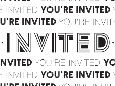 Invited invite typography wedding