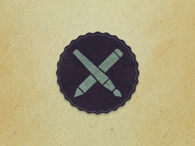 Golly, I'm a Badge! art badge design green grunge icon purple retro vector