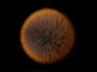 Hairball 1 3d hair illustration orange turbaba