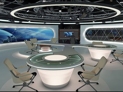 Virtual TV Studio News Set 28
