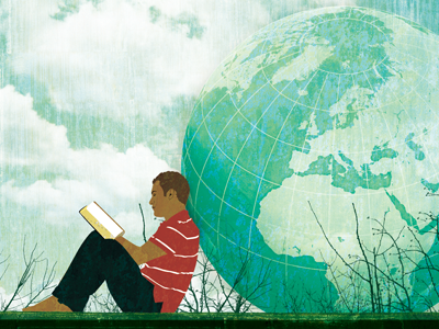 Study bible clouds globe human illustration nature study world