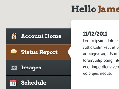 Account Section account arvo buttons icons navigation pt sans sub nav