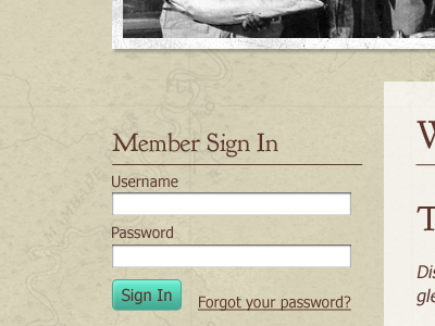 Sign in map member mockup sign in