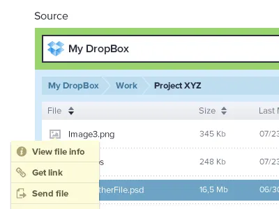 Source dropdown icons pictos proxima nova table