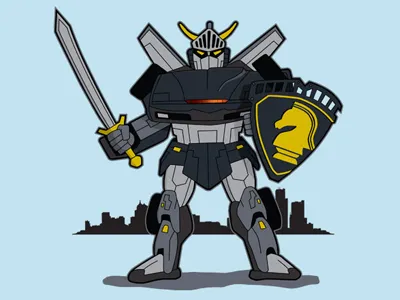 KITT Transformer 80s art illustration robot