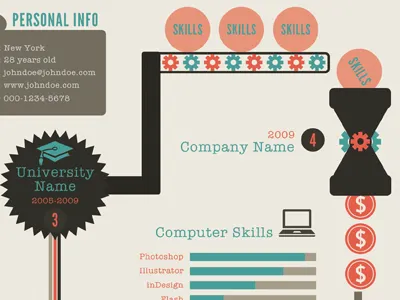 Infographic Cv creative cv infographic resume retro template