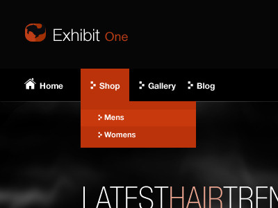 Exhibit One black calabur design designer dresser dressing dribbble exhibit freelance hair lewis minimal newman one orange simple web website white