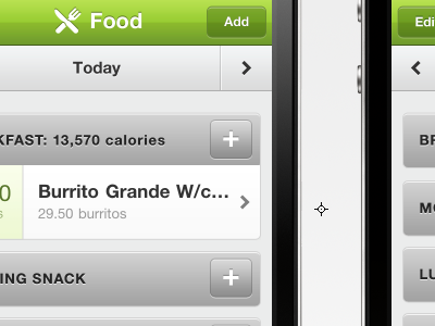 Food app button icon ios iphone table ui