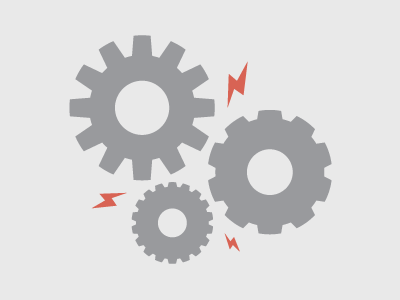 Grinding Gears bolt gear gears gray illustration lightning bolt