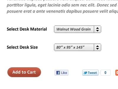 Shopaholla Corporate Theme 4 ecommerce product page select boxes