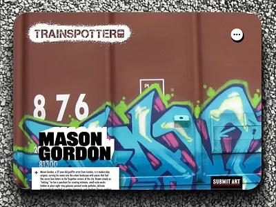 'TRAINSPOTTER' Digital Freight Train Graffiti Showcase Gallery after effects animation art design figma graffiti graphic design logo motion graphics product design public art street art ui user experience ux web design