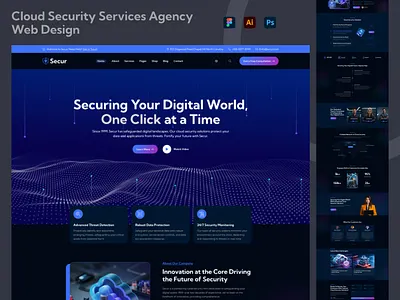 Cloud Security Services Agency branding cloud security design figma product design responsive design ui ux web design